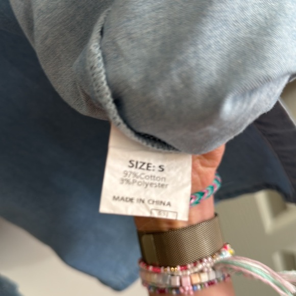 Light Blue Denim Button-Up Shirt - Picture 2 of 5